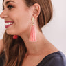 Cabana Fever Tassel Earrings In Coral Image - 1