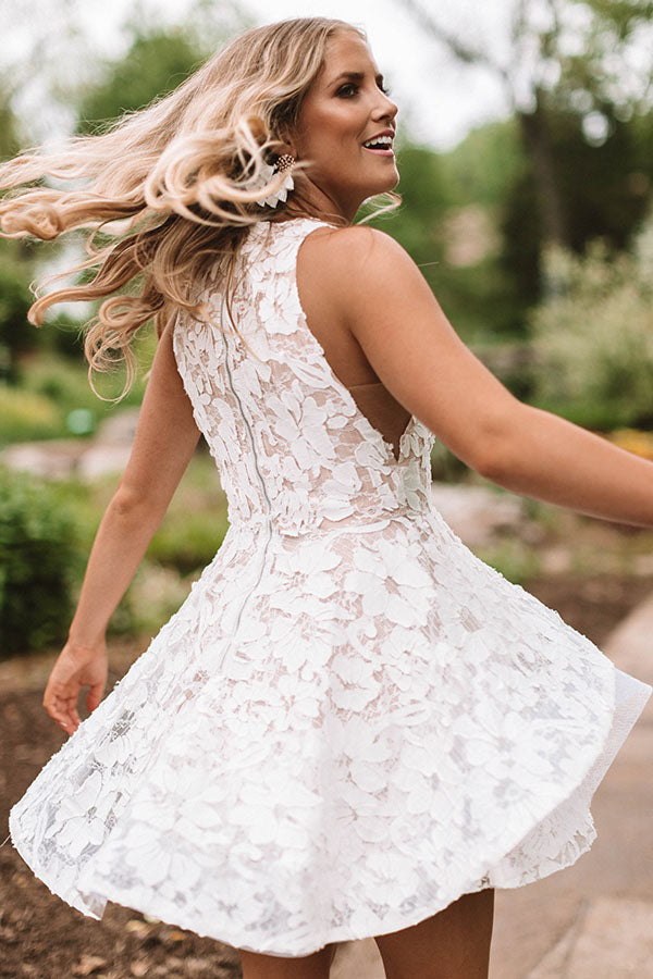 Last Dance Lace Fit & Flare Dress in Ivory Image - 3