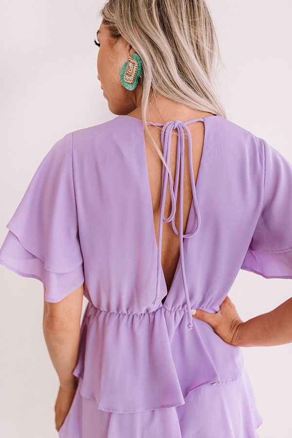 First Flight To London Tier Dress In Lavender Image - 4