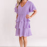 First Flight To London Tier Dress In Lavender Image - 1