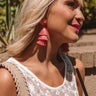 Tranquil Paradise Tassel Earrings In Coral Image - 1