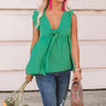 Knot Quite Yours Babydoll Top In Green Image - 1