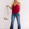 Meant For Margs Babydoll Tank In Wine Image - 1