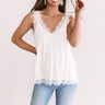 Pop The Pinot Lace Tank In White Image - 1