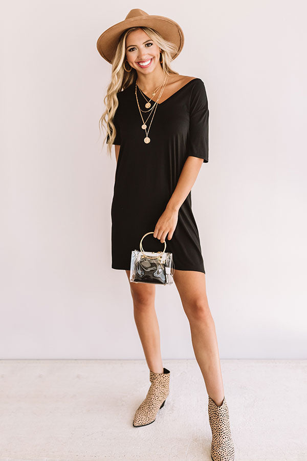 Sittin On The Dock T-Shirt Dress In Black Image - 2