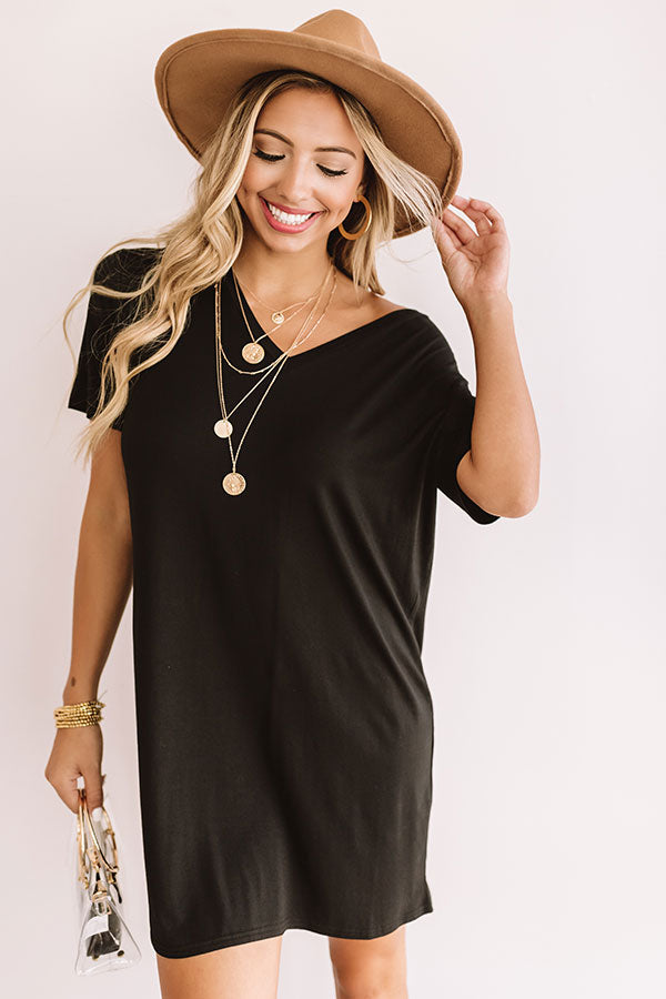 Sittin On The Dock T-Shirt Dress In Black Image - 1