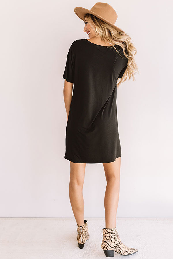 Sittin On The Dock T-Shirt Dress In Black Image - 5