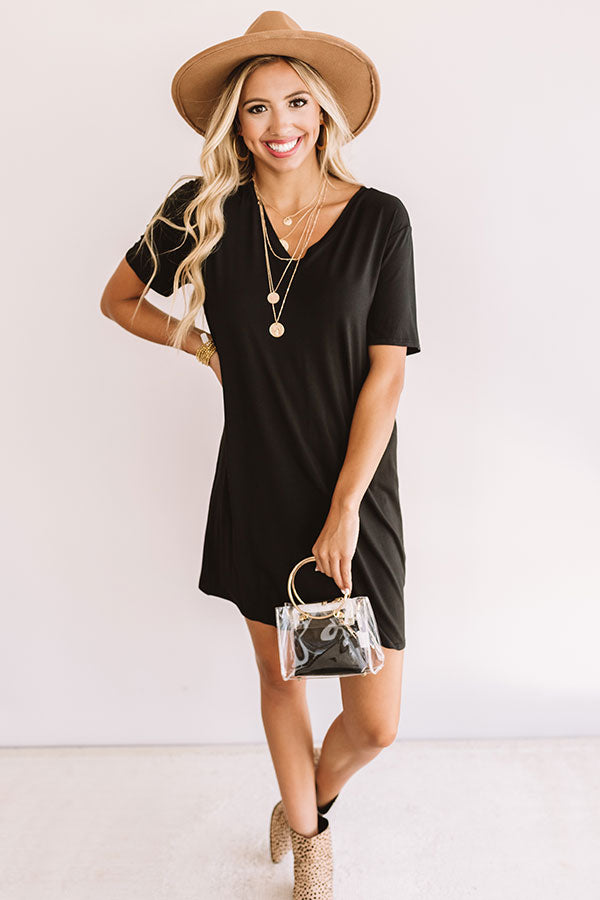 Sittin On The Dock T-Shirt Dress In Black Image - 4