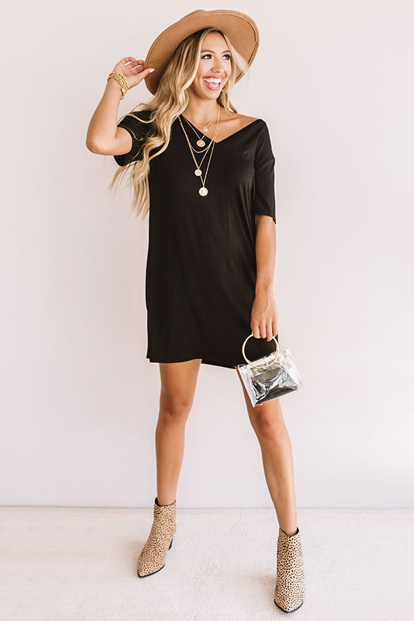 Sittin On The Dock T-Shirt Dress In Black Image - 3