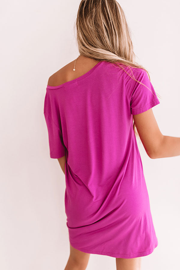 Sittin On The Dock T-Shirt Dress In Violet Image - 3