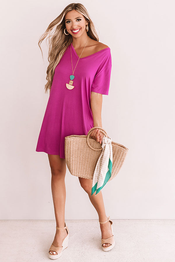 Sittin On The Dock T-Shirt Dress In Violet Image - 1