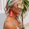 Cabana Fever Tassel Earrings In Neon Pink Image - 1