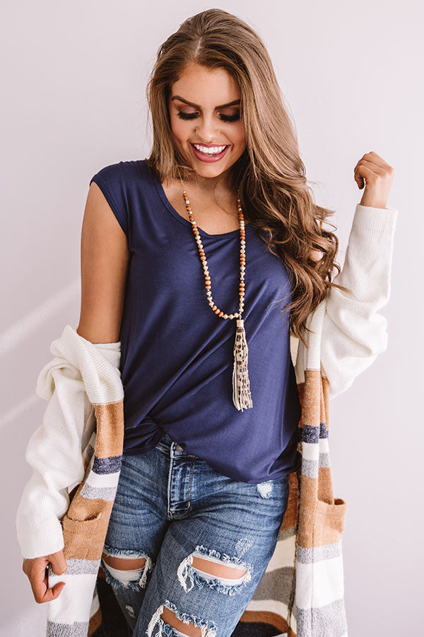 Sugar And Sangria Shift Top In Navy Image - 1