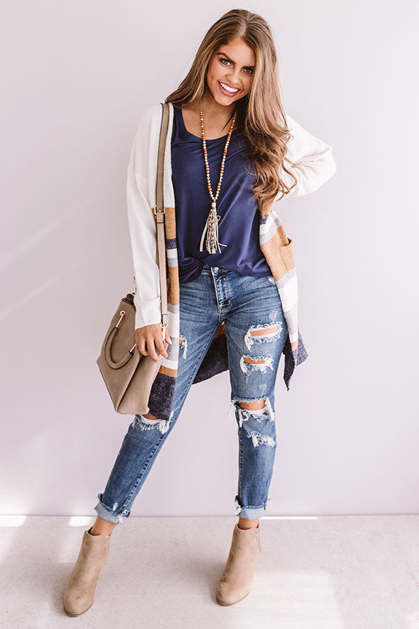 Sugar And Sangria Shift Top In Navy Image - 2