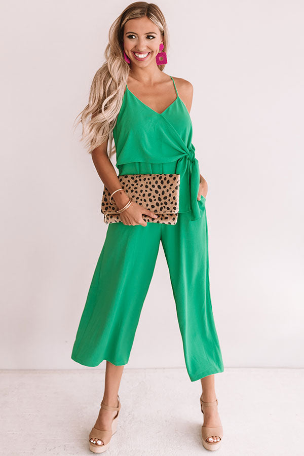 Rooftops And Romance Jumpsuit In Kelly Green • Impressions Online Boutique