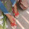 The Tessa Studded Sandal in Tangerine Image - 1