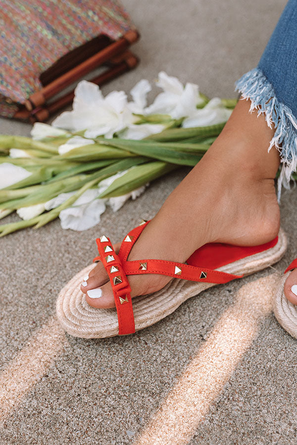 The Tessa Studded Sandal in Tangerine Image - 3