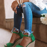 The Nicolette Faux Suede Espadrille Wedge in Emerald Image - 1