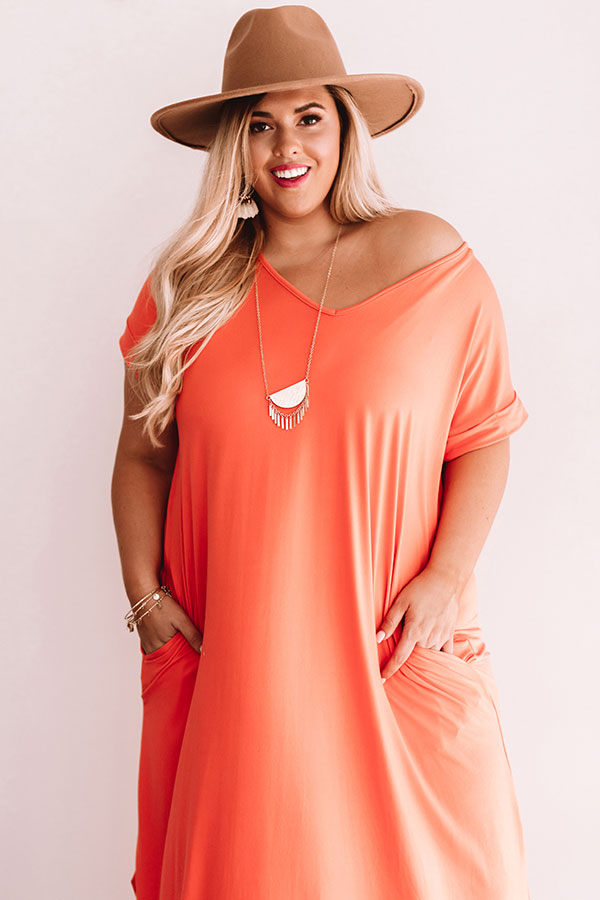 Just My Type T-Shirt Maxi In Tangerine  Curves Image - 1