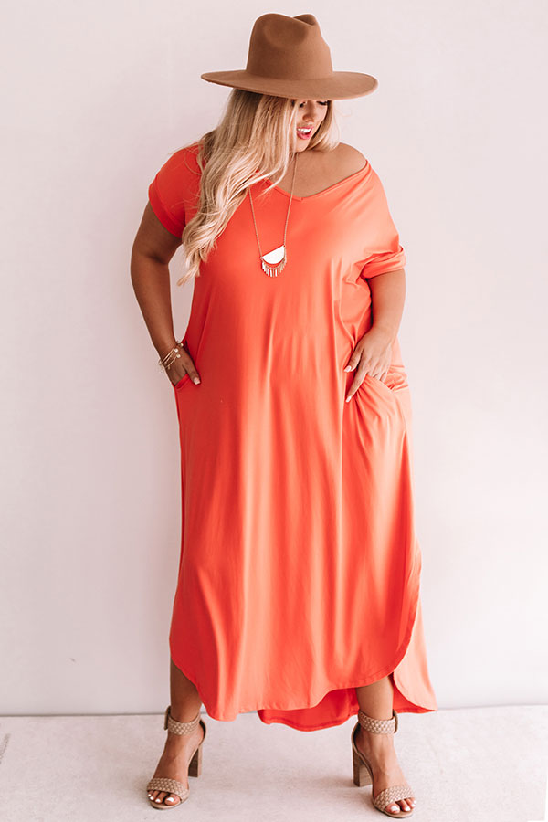 Just My Type T-Shirt Maxi In Tangerine  Curves Image - 1