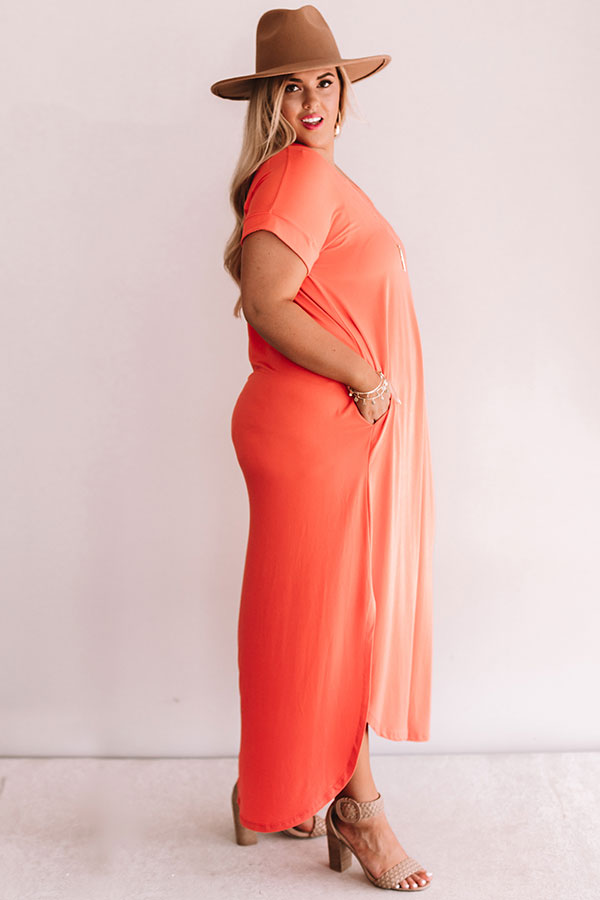 Just My Type T-Shirt Maxi In Tangerine  Curves Image - 1