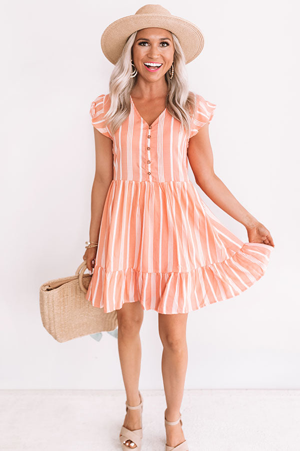 Valley Views Stripe Dress In Coral Image - 2