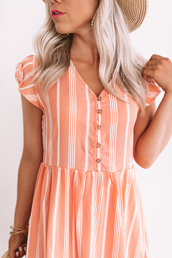 Valley Views Stripe Dress In Coral Image - 3