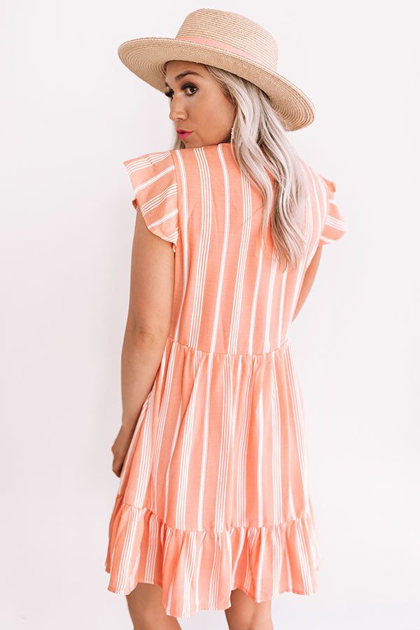 Valley Views Stripe Dress In Coral Image - 5