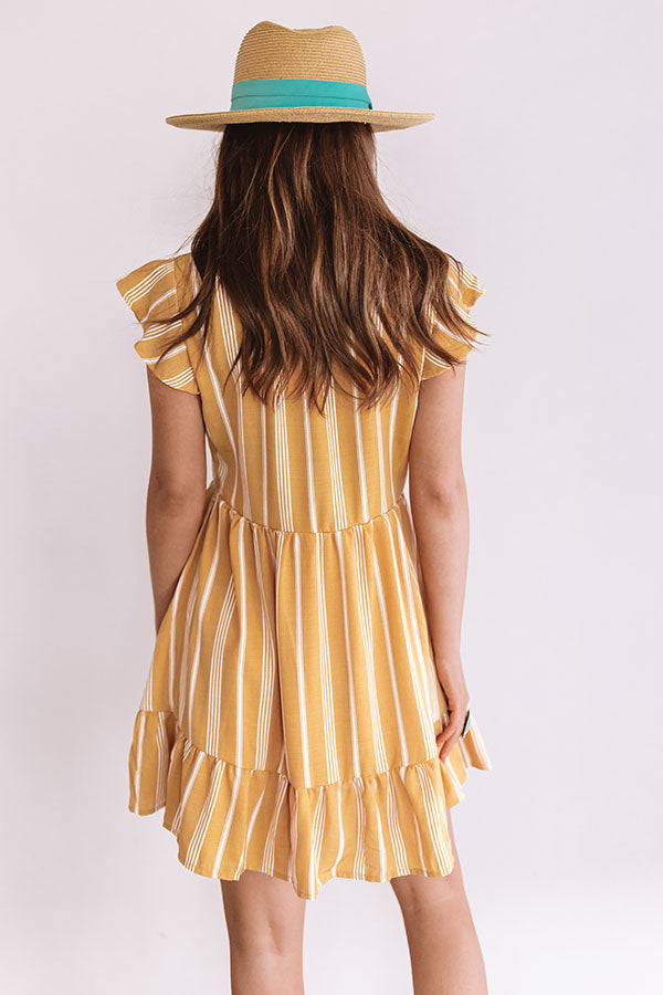 Valley Views Stripe Dress In Mustard Image - 4