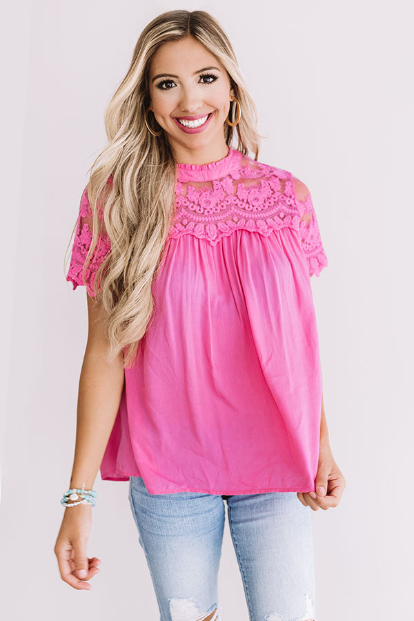 First Kiss Lace Shift Top