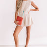 Sweet Sensation Front Tie Romper In Iced Latte Image - 1