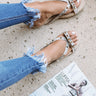 The Tessa Studded Sandal in Snake Print Image - 1