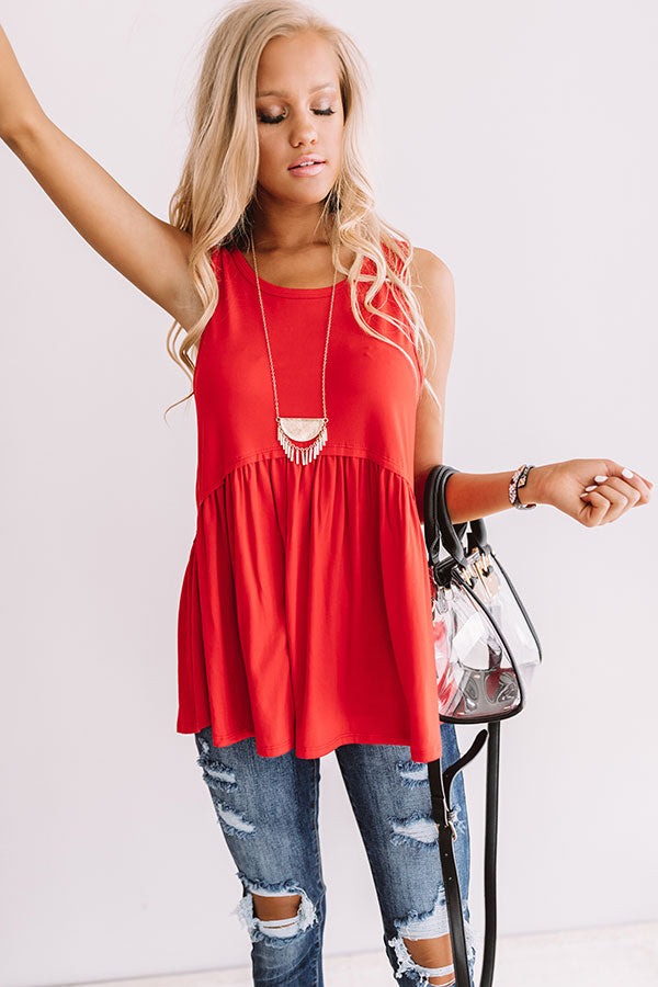 Sugar And Spritzers Babydoll Top In Red Image - 2