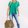 Effortless Style Shift Top In Green Image - 1