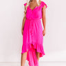 Seaside Vacay Button Up Dress In Hot Pink Image - 1