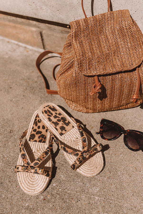 The Tessa Studded Sandal in Leopard Image - 2