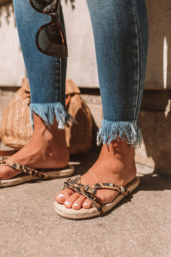 The Tessa Studded Sandal in Leopard Image - 4