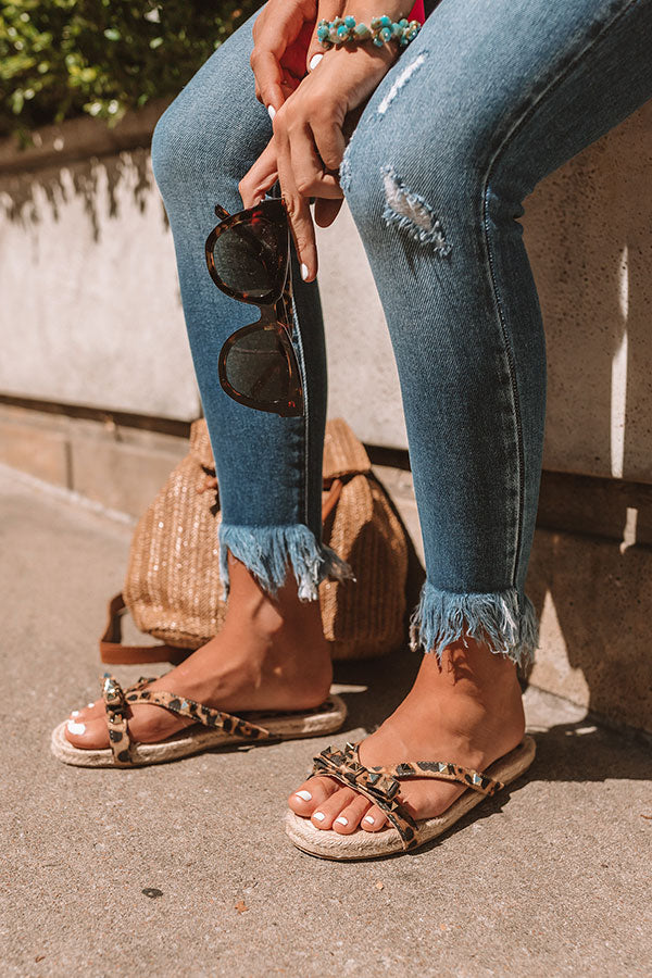 The Tessa Studded Sandal in Leopard Image - 3