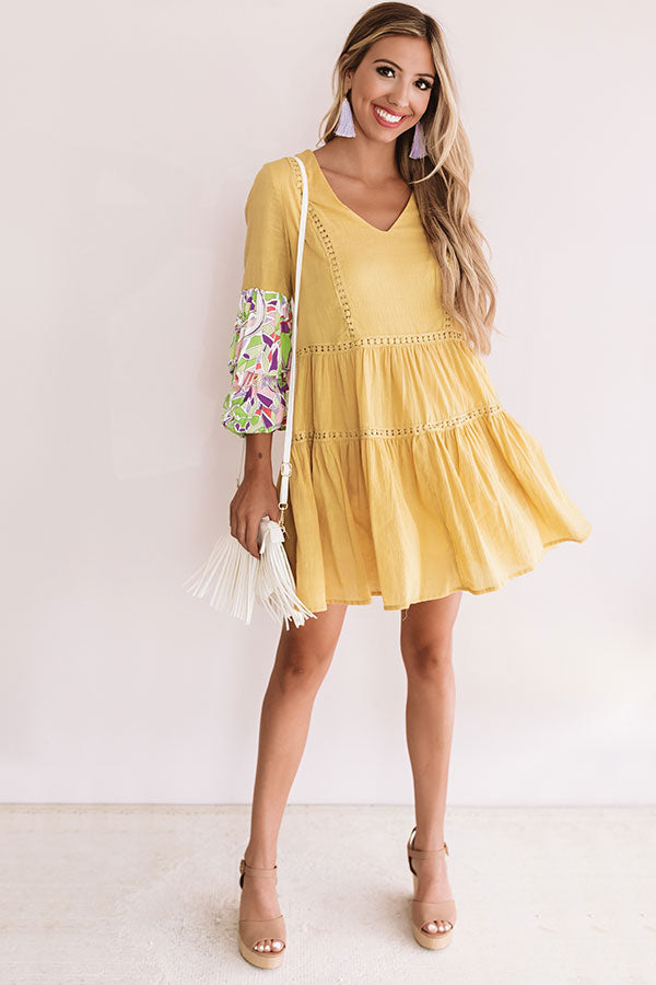 Tranquil Paradise Shift Dress In Primrose Yellow