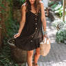 A Little Bit of Bubbly Button Down Dress in Black Image - 1
