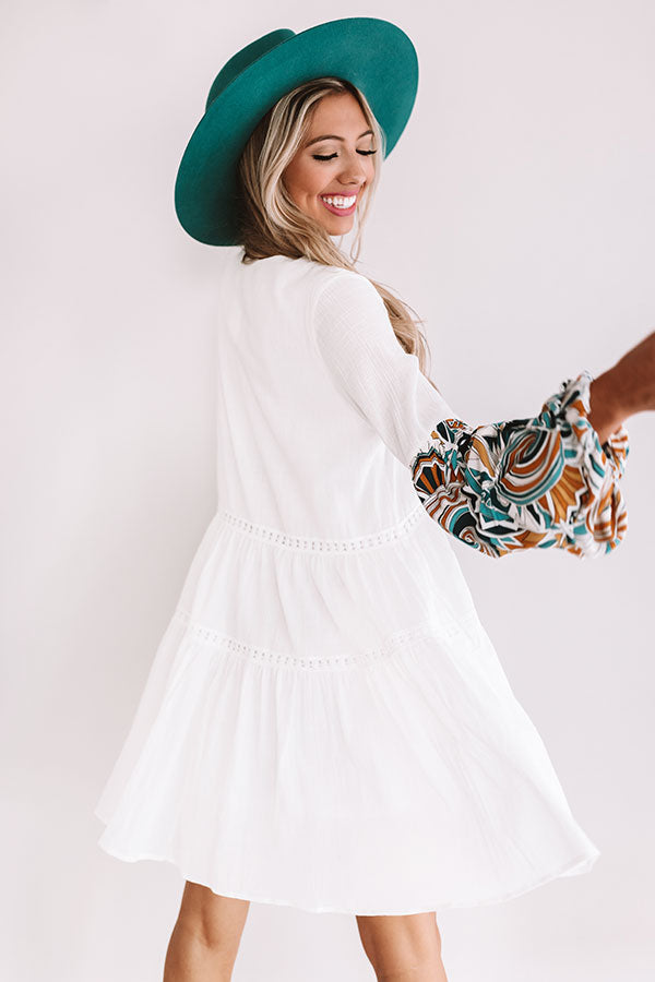 Tranquil Paradise Shift Dress In White Image - 4