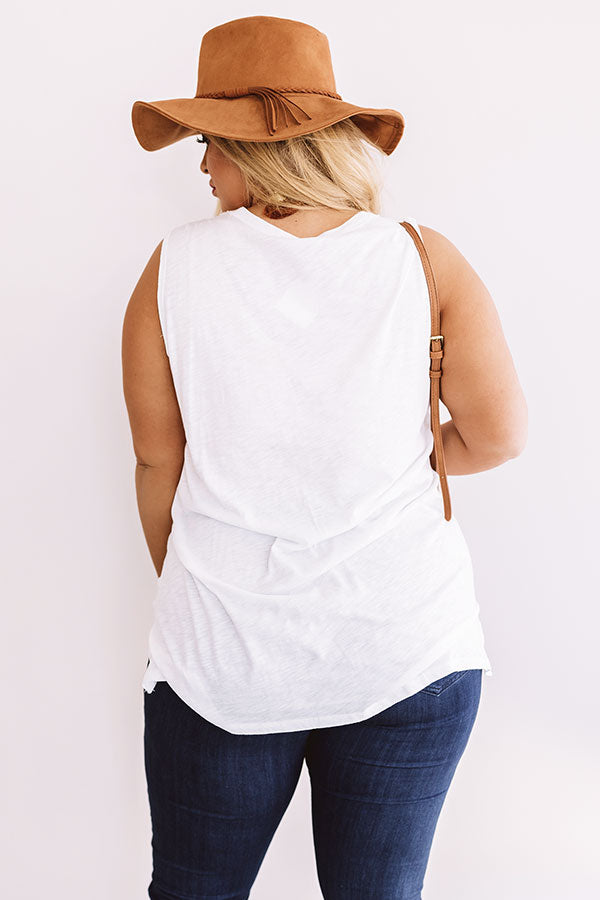 I'm With The Band Distressed Shift Tank in White Curves Image - 5