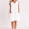 Ready, Jetset, Go Button Down Dress In White Image - 1