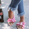 The Kamryn Stripe Sandal in Hot Pink Image - 1