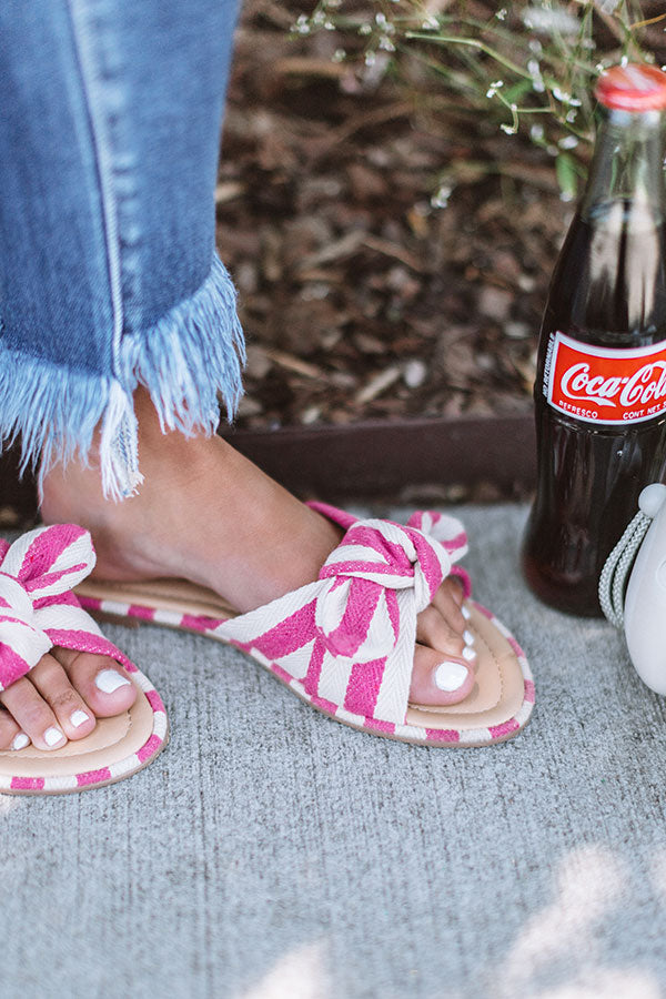 The Kamryn Stripe Sandal in Hot Pink Image - 5
