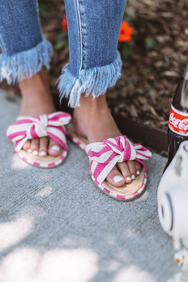 The Kamryn Stripe Sandal in Hot Pink Image - 3