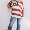 Stars And Stripes Knit Top  Curves Image - 1