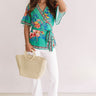 Cantina Sipping Wrap Top In Emerald Image - 1