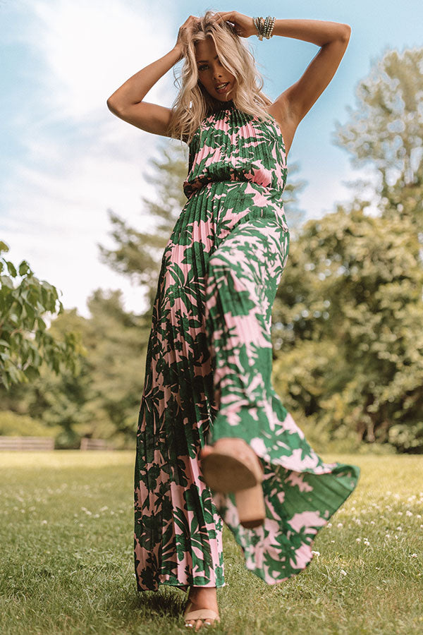 Go with the Flo-ral Pleated Jumpsuit Image - 5