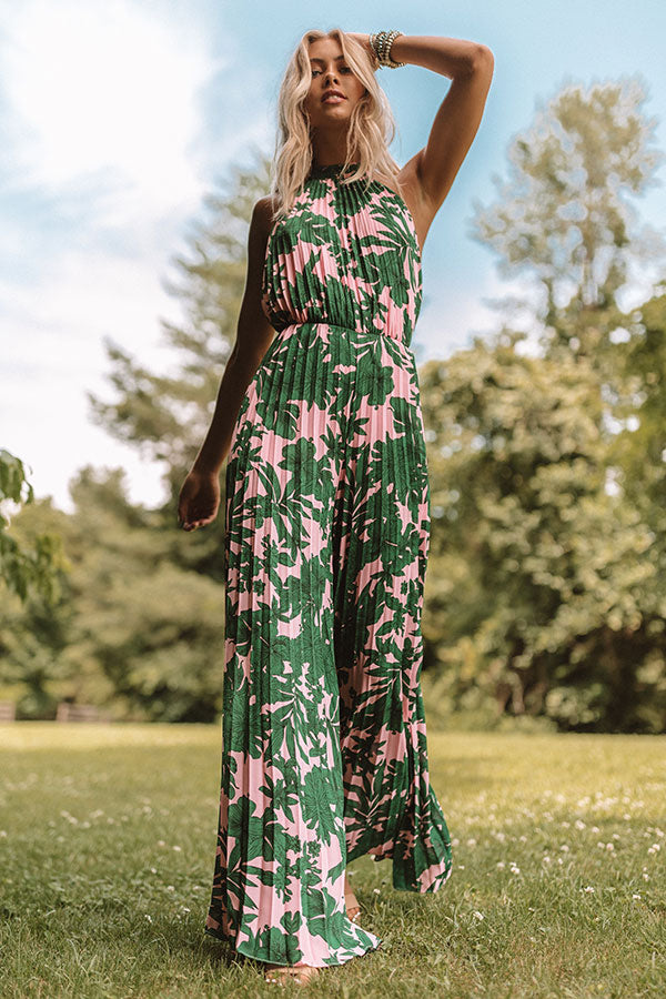 Go with the Flo-ral Pleated Jumpsuit Image - 4